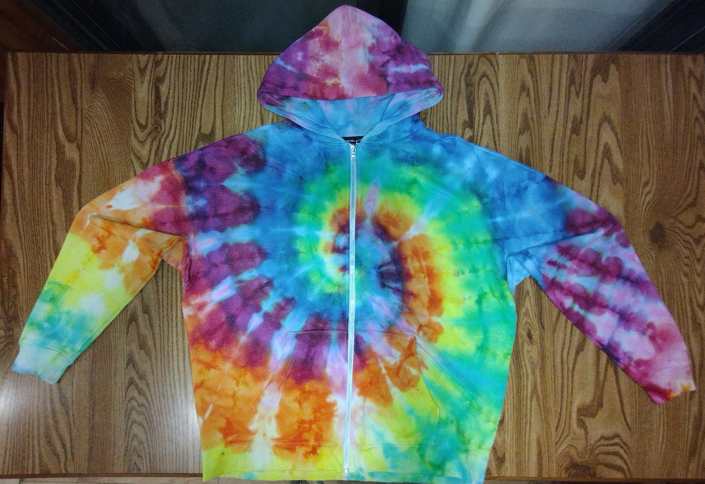 Ice Dye Zipper Hoodie - Large